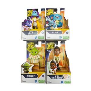 Star Wars Young Jedi Adventures COMPLETE SET: Yoda, Kai, Nubs & Lys Solay NIB